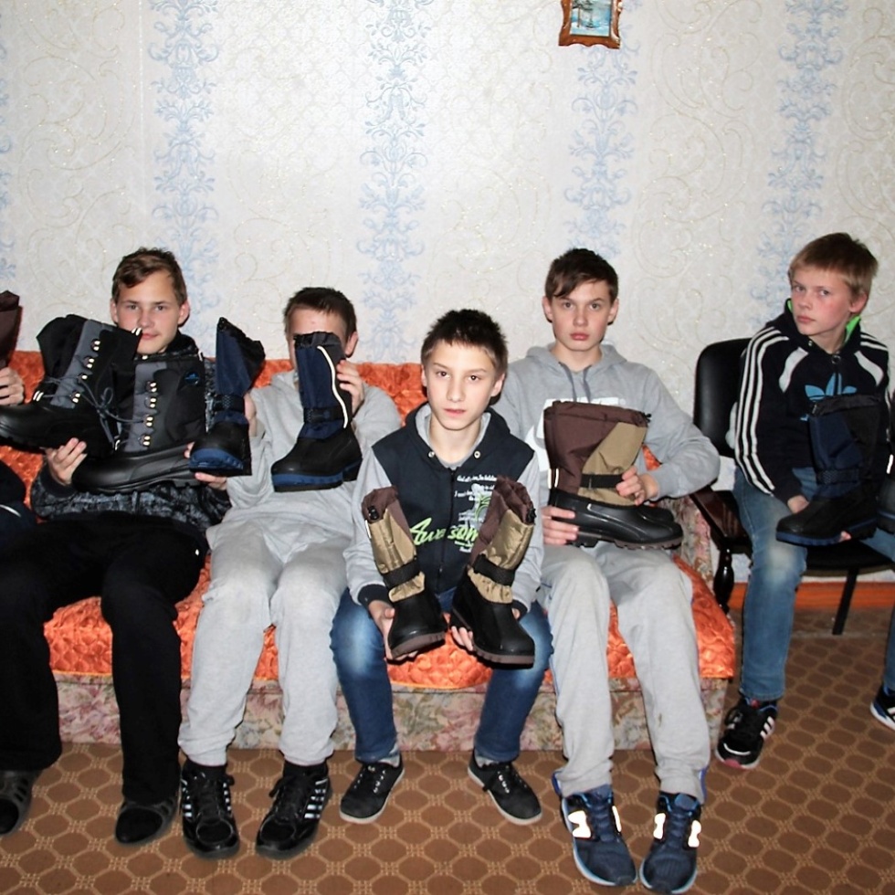 Kinder des Kinderheimes von Pokhov