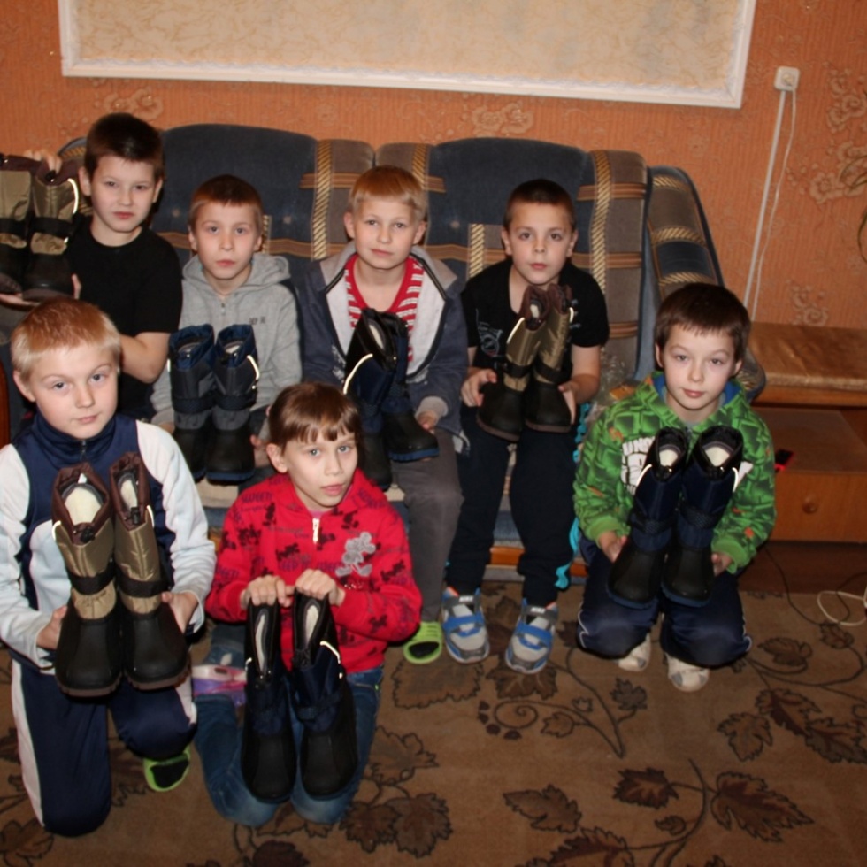 Kinder des Kinderheimes von Pokhov